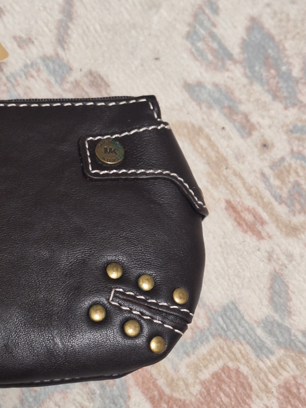 Michael Kors Black Leather Studded Wristlet - Picture 3 of 7